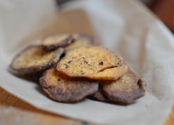 Sweet potato and harissa crisps