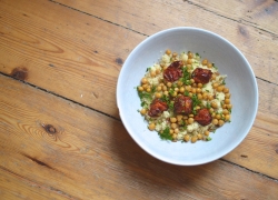 Slow roasted tomatoes with Moroccan couscous