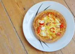 Romano pepper & goats cheese quiche