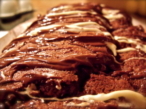 Double chocolate loaf cake - top