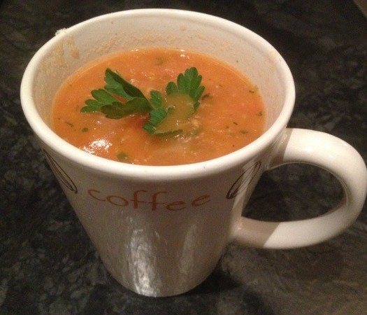 Tomato and Parsley Soup in a mug