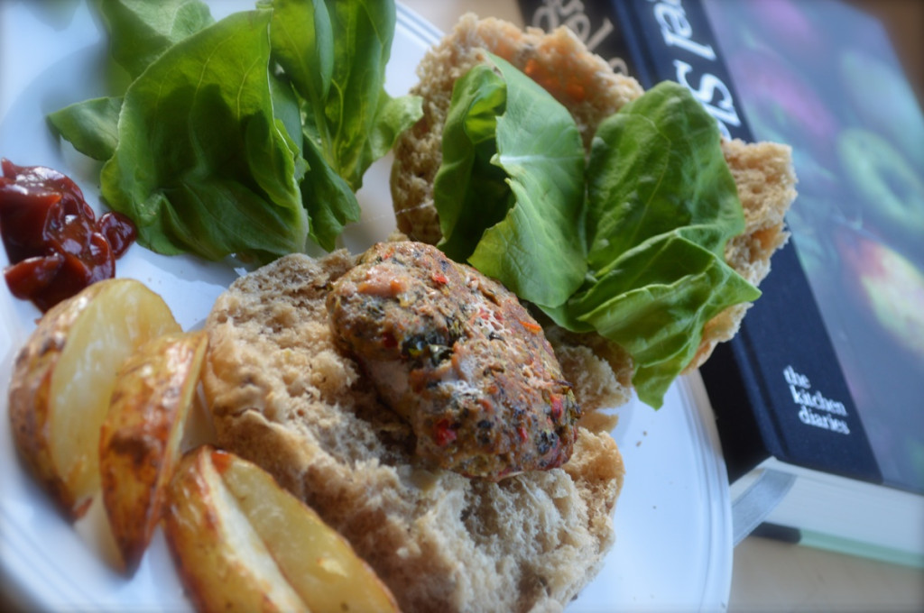 Pork and Chilli burgers with lime and coriander