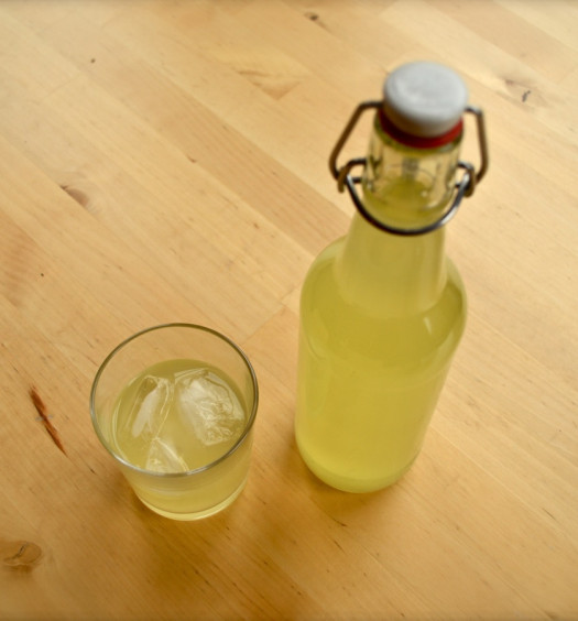 Glass & Bottle of Limoncello