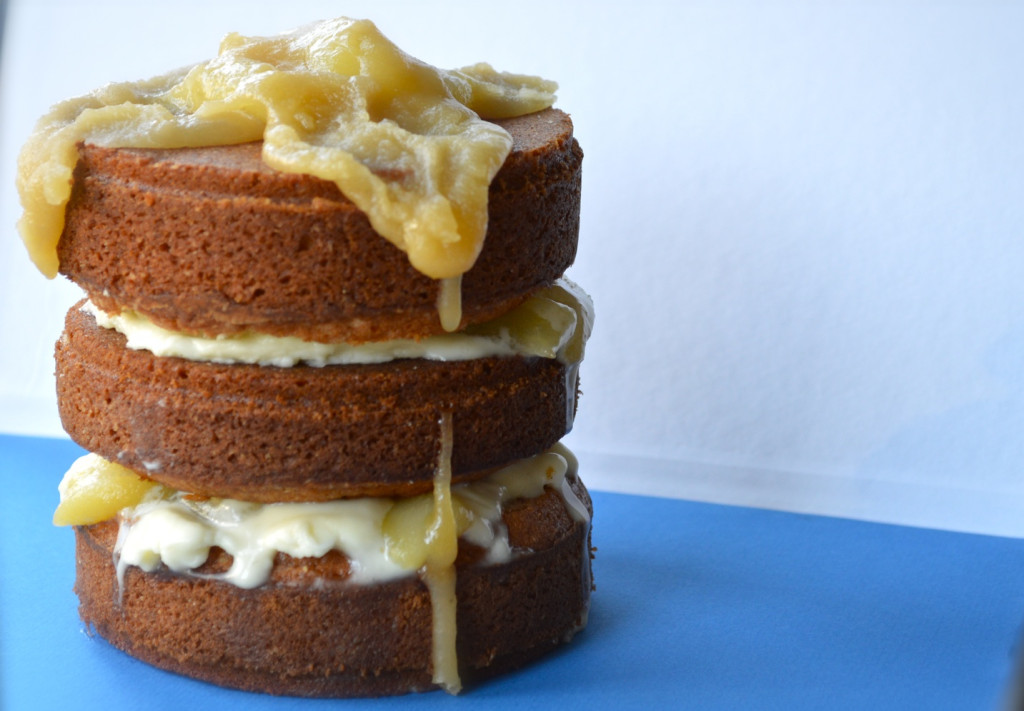 pear, cinnamon and caramel cake