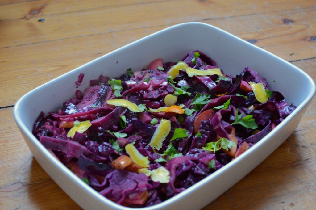 Red Cabbage with Apple and Orange