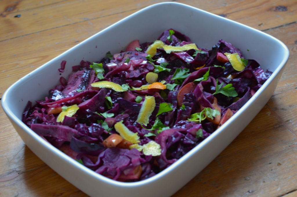 Red Cabbage with Apple and Orange