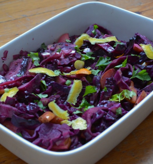 Red Cabbage with Apple and Orange