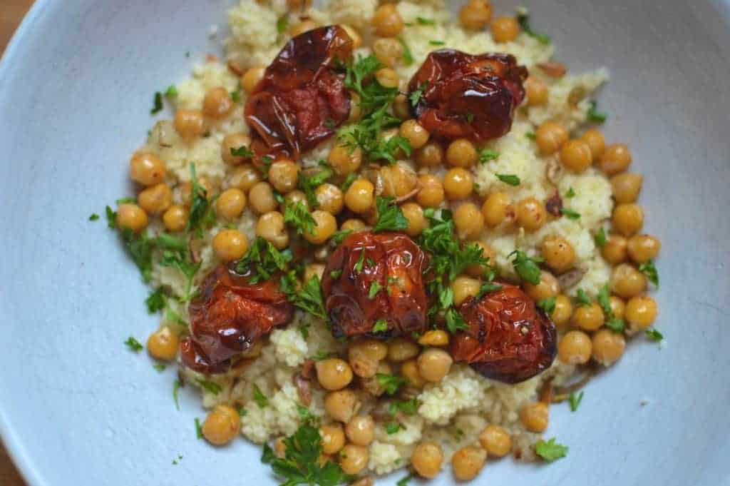 Slow Roasted Tomatoes with Moroccan Couscous