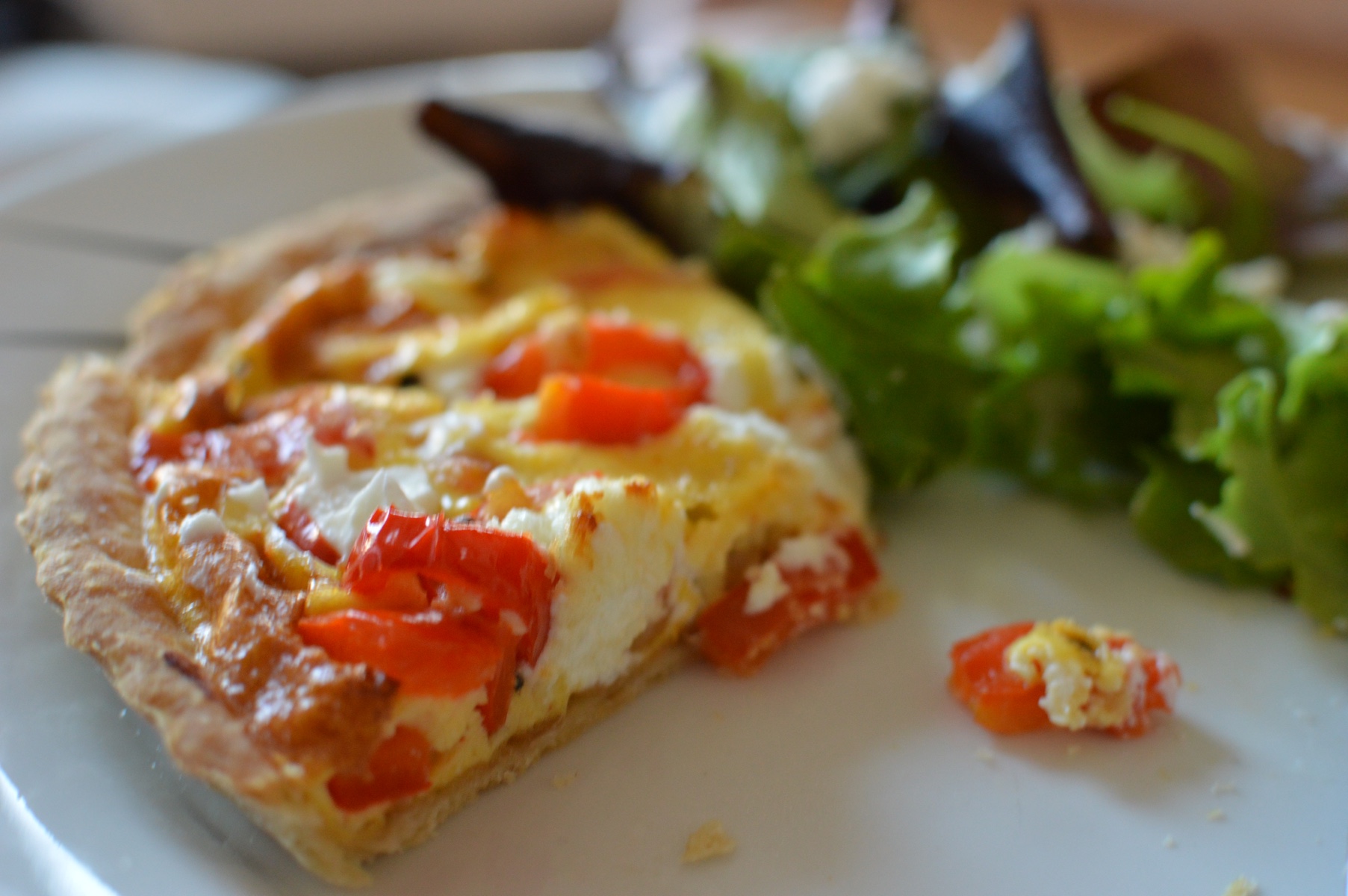 Romano Pepper and Goats Cheese Quiche