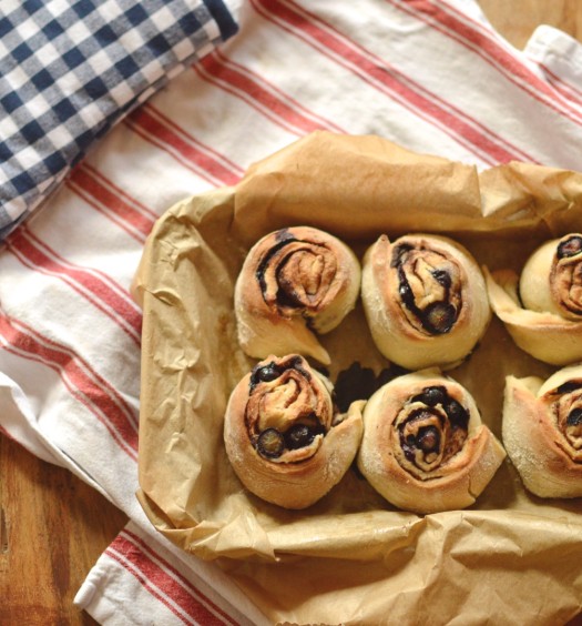 Chocolate Blueberry Cinnamon Rolls