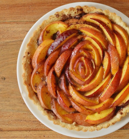 Peach Tart with Cinnamon & Nutella