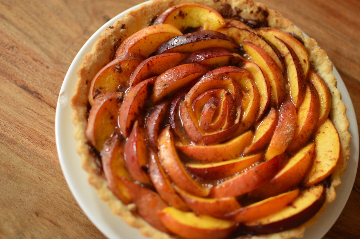 Peach Tart with Cinnamon & Nutella