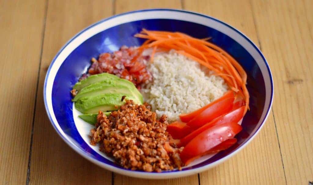 Cauliflower taco bowl