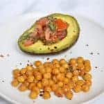 baked avocado with chilli chickpeas