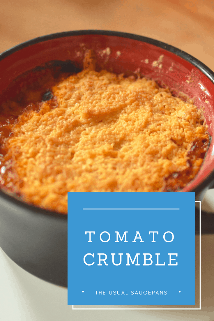 tomato crumble recipe pin